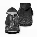 New Zealand Ta Moko Silver Fern Pet Hoodie Taniko Taniwha Motifs