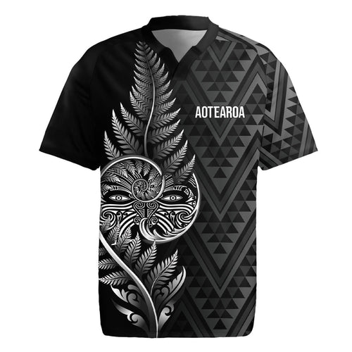 New Zealand Ta Moko Silver Fern Rugby Jersey Taniko Taniwha Motifs