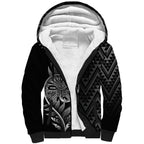 New Zealand Ta Moko Silver Fern Sherpa Hoodie Taniko Taniwha Motifs