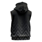 New Zealand Ta Moko Silver Fern Sleeveless Zip Hoodie Taniko Taniwha Motifs