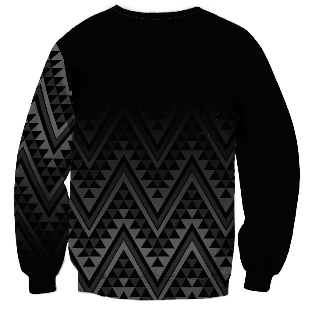New Zealand Ta Moko Silver Fern Sweatshirt Taniko Taniwha Motifs