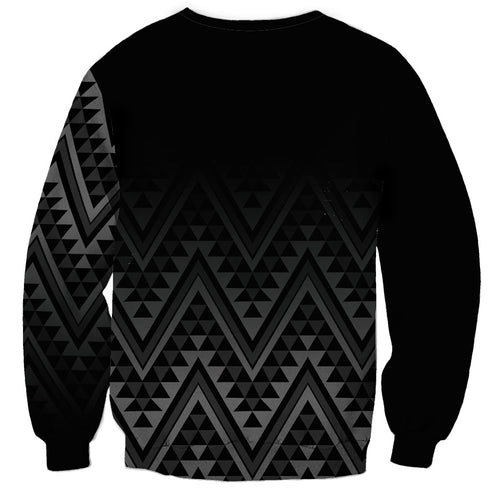 New Zealand Ta Moko Silver Fern Sweatshirt Taniko Taniwha Motifs