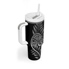 New Zealand Ta Moko Silver Fern Tumbler With Handle Taniko Taniwha Motifs
