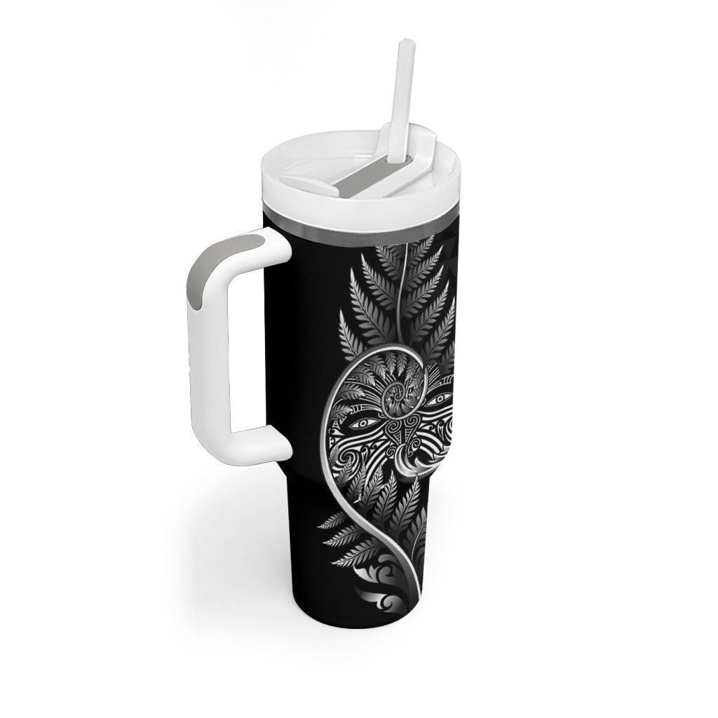 New Zealand Ta Moko Silver Fern Tumbler With Handle Taniko Taniwha Motifs