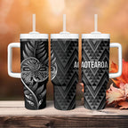 New Zealand Ta Moko Silver Fern Tumbler With Handle Taniko Taniwha Motifs