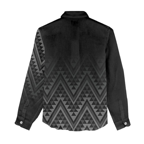 New Zealand Ta Moko Silver Fern Women Casual Shirt Taniko Taniwha Motifs
