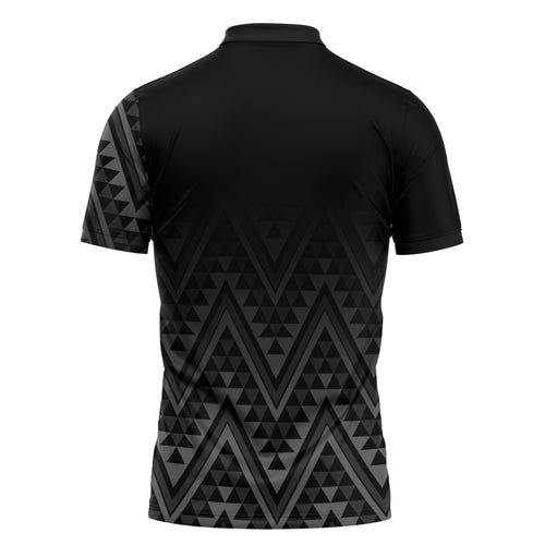 New Zealand Ta Moko Silver Fern Zipper Polo Shirt Taniko Taniwha Motifs