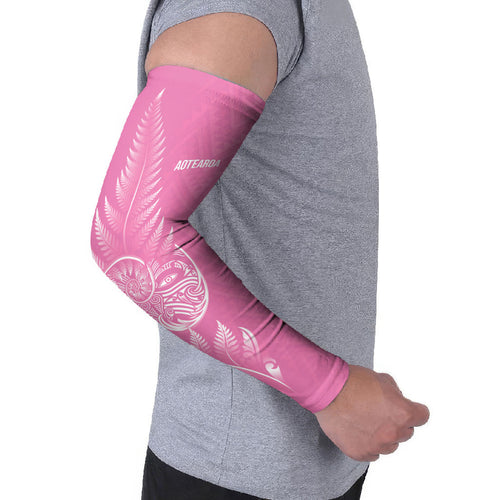 New Zealand Ta Moko Silver Fern Pink Arm Sleeves Taniko Taniwha Motifs