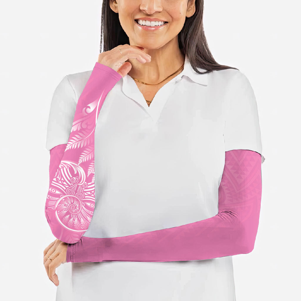 New Zealand Ta Moko Silver Fern Pink Arm Sleeves Taniko Taniwha Motifs