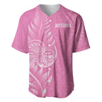 New Zealand Ta Moko Silver Fern Pink Baseball Jersey Taniko Taniwha Motifs