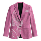 New Zealand Ta Moko Silver Fern Pink Blazer Taniko Taniwha Motifs