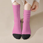 New Zealand Ta Moko Silver Fern Pink Crew Socks Taniko Taniwha Motifs