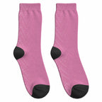 New Zealand Ta Moko Silver Fern Pink Crew Socks Taniko Taniwha Motifs