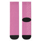 New Zealand Ta Moko Silver Fern Pink Crew Socks Taniko Taniwha Motifs