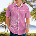 New Zealand Ta Moko Silver Fern Pink Hawaiian Shirt Taniko Taniwha Motifs