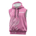 New Zealand Ta Moko Silver Fern Pink Sleeveless Hoodie Taniko Taniwha Motifs