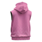 New Zealand Ta Moko Silver Fern Pink Sleeveless Hoodie Taniko Taniwha Motifs