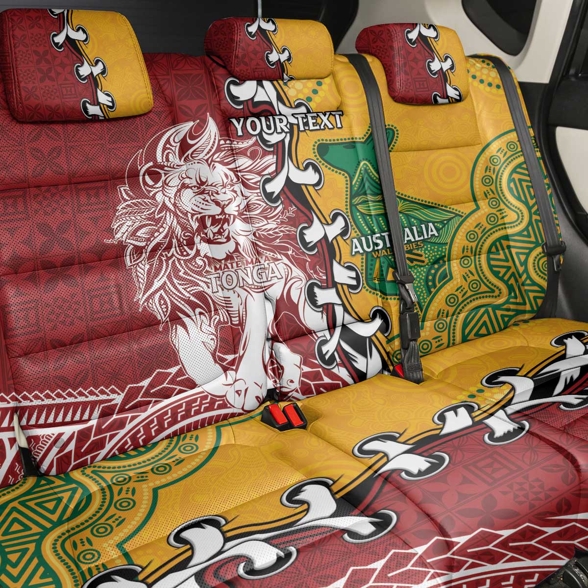 Mate Ma'a Tonga Vs Australia Rugby Personalized Back Car Seat Cover Special Mascots
