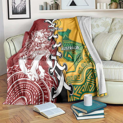 Mate Ma'a Tonga Vs Australia Rugby Personalized Blanket Special Mascots