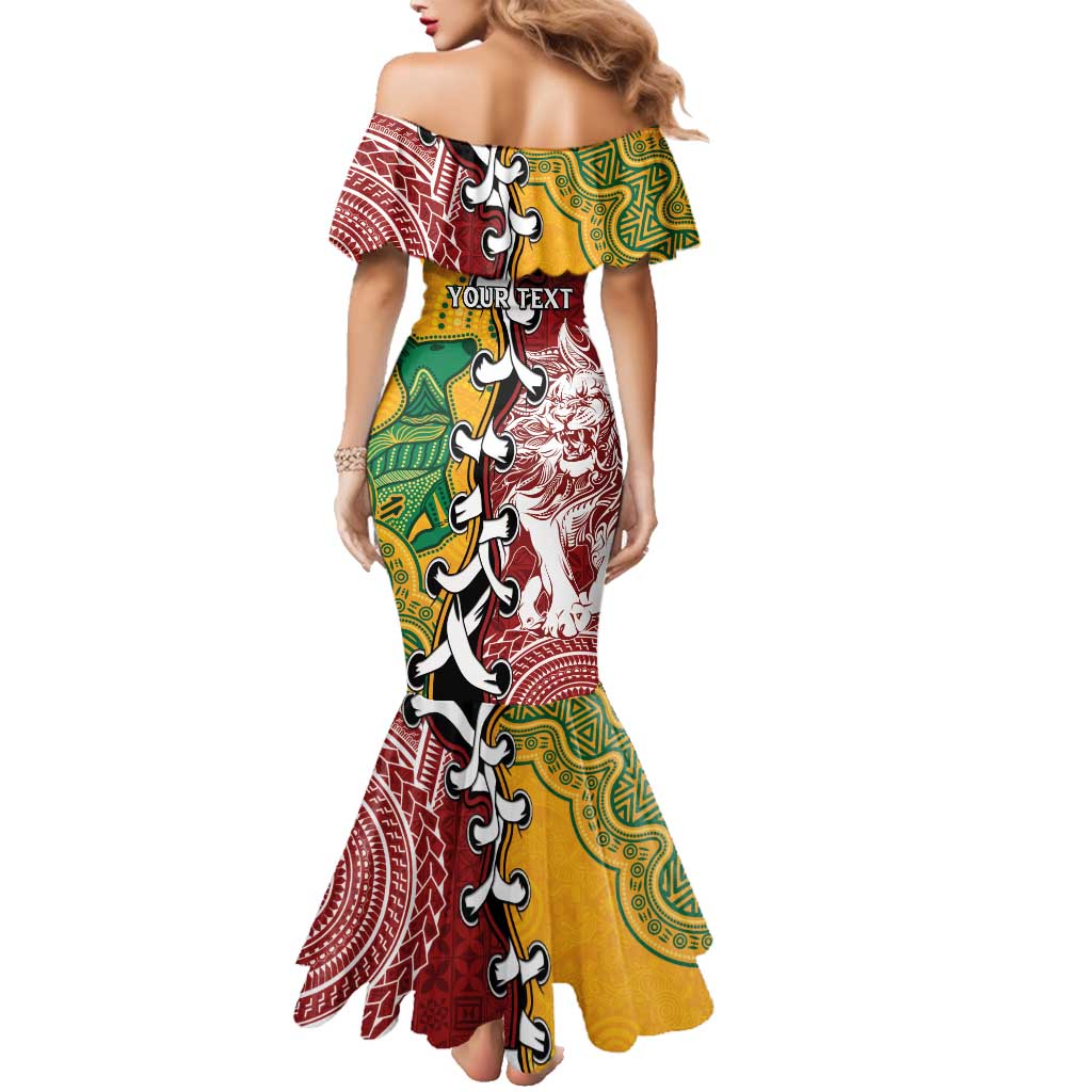 Mate Ma'a Tonga Vs Australia Rugby Personalized Family Matching Mermaid Dress and Hawaiian Shirt Special Mascots