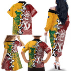 Mate Ma'a Tonga Vs Australia Rugby Personalized Family Matching Off The Shoulder Long Sleeve Dress and Hawaiian Shirt Special Mascots