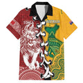 Mate Ma'a Tonga Vs Australia Rugby Personalized Family Matching Off Shoulder Short Dress and Hawaiian Shirt Special Mascots