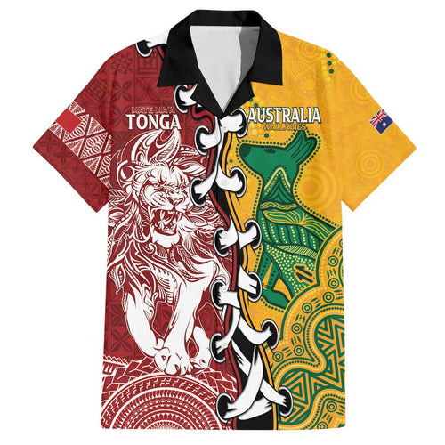 Mate Ma'a Tonga Vs Australia Rugby Personalized Family Matching Off Shoulder Short Dress and Hawaiian Shirt Special Mascots