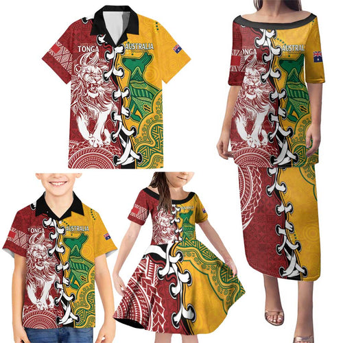 Mate Ma'a Tonga Vs Australia Rugby Personalized Family Matching Puletasi and Hawaiian Shirt Special Mascots