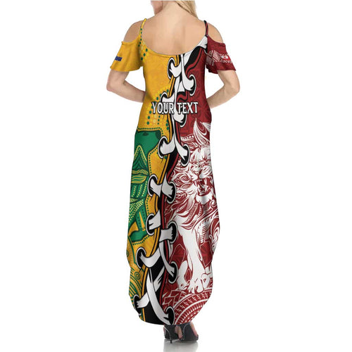 Mate Ma'a Tonga Vs Australia Rugby Personalized Family Matching Summer Maxi Dress and Hawaiian Shirt Special Mascots