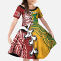 Mate Ma'a Tonga Vs Australia Rugby Personalized Kid Short Sleeve Dress Special Mascots