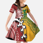 Mate Ma'a Tonga Vs Australia Rugby Personalized Kid Short Sleeve Dress Special Mascots