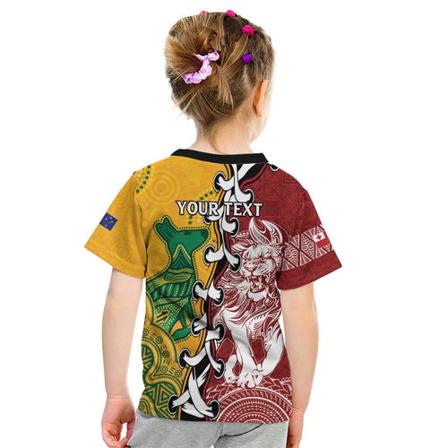 Mate Ma'a Tonga Vs Australia Rugby Personalized Kid T Shirt Special Mascots