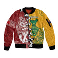 Mate Ma'a Tonga Vs Australia Rugby Personalized Sleeve Zip Bomber Jacket Special Mascots