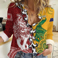 Mate Ma'a Tonga Vs Australia Rugby Personalized Women Casual Shirt Special Mascots