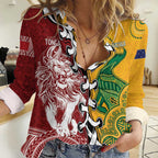 Mate Ma'a Tonga Vs Australia Rugby Personalized Women Casual Shirt Special Mascots