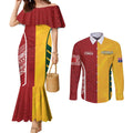 Australia - Tonga Rugby Custom Couples Matching Mermaid Dress and Long Sleeve Button Shirt Minimalist Dynamic