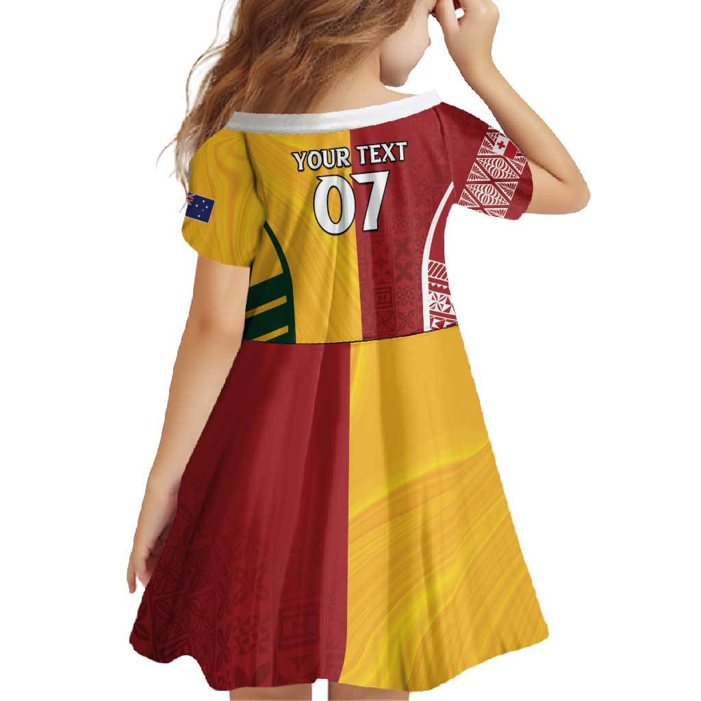 Australia - Tonga Rugby Custom Family Matching Mermaid Dress and Hawaiian Shirt Minimalist Dynamic