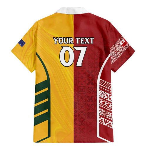 Australia - Tonga Rugby Custom Family Matching Mermaid Dress and Hawaiian Shirt Minimalist Dynamic