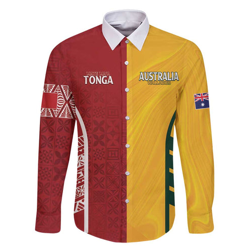 Australia - Tonga Rugby Custom Family Matching Mermaid Dress and Hawaiian Shirt Minimalist Dynamic