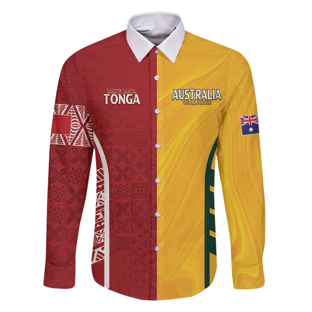 Australia - Tonga Rugby Custom Family Matching Summer Maxi Dress and Hawaiian Shirt Minimalist Dynamic
