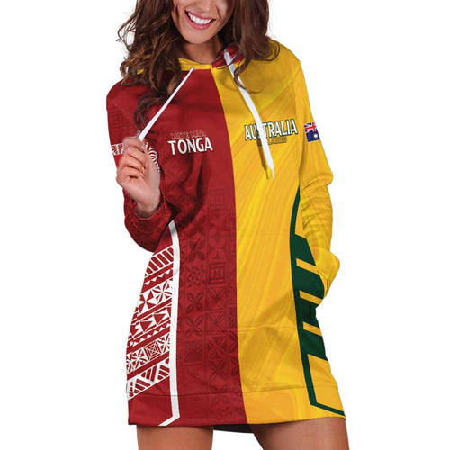 Australia - Tonga Rugby Custom Hoodie Dress Minimalist Dynamic