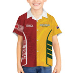 Australia - Tonga Rugby Custom Kid Hawaiian Shirt Minimalist Dynamic