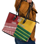 Australia - Tonga Rugby Custom Leather Tote Bag Minimalist Dynamic