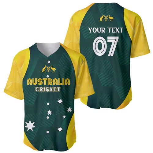 Australia Cricket Custom Baseball Jersey GO Aussie - Modern Motif