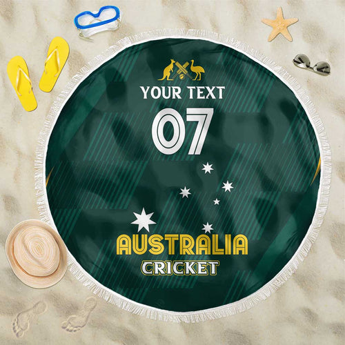 Australia Cricket Custom Beach Blanket GO Aussie - Modern Motif