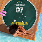 Australia Cricket Custom Beach Blanket GO Aussie - Modern Motif