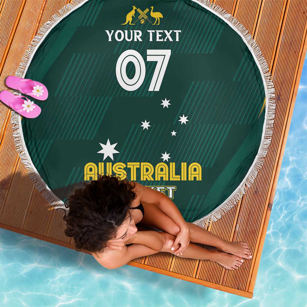 Australia Cricket Custom Beach Blanket GO Aussie - Modern Motif