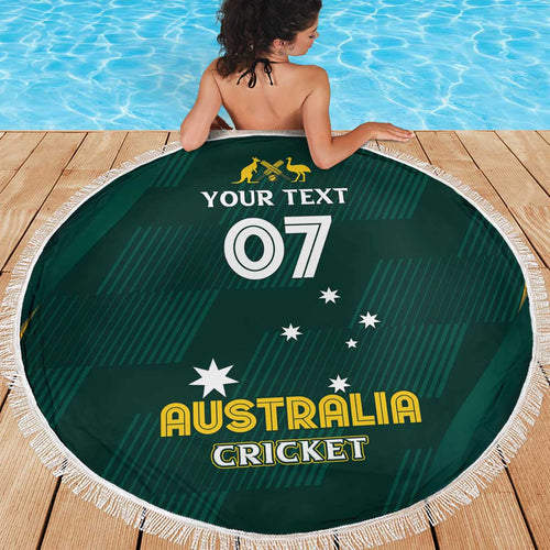 Australia Cricket Custom Beach Blanket GO Aussie - Modern Motif
