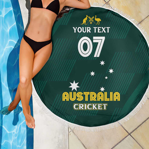 Australia Cricket Custom Beach Blanket GO Aussie - Modern Motif