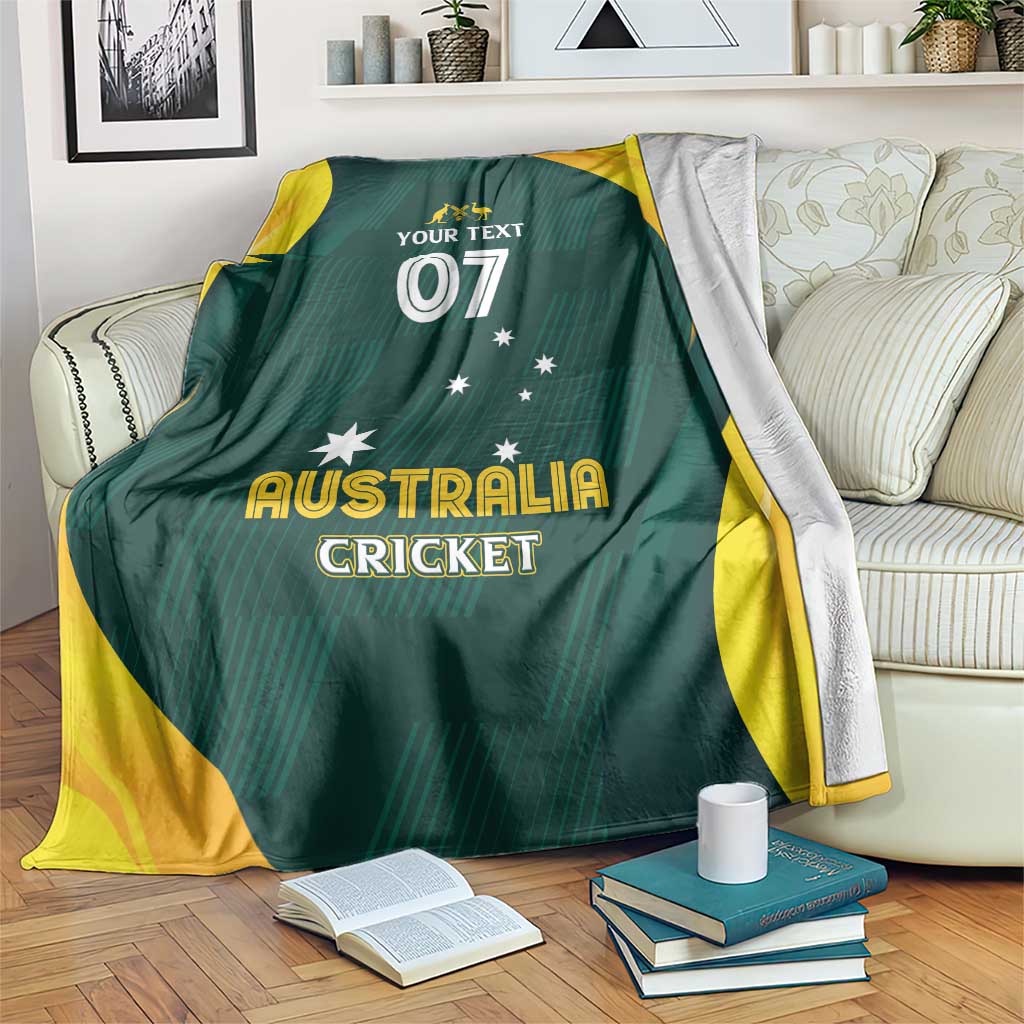 Australia Cricket Custom Blanket GO Aussie - Modern Motif